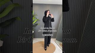 Rün Kodu 6089Krep Ceketli Pantolon Takım