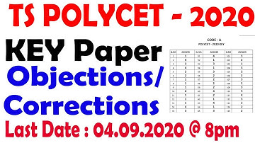ts polycet key 2020 | S POLYCET Answer Key 2020 | TS Polycet Answer Key 2020 Download