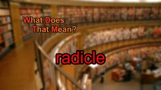What does radicle mean?