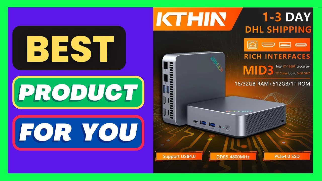 KTHIN MID3 Mini PC i7-1360P 5.0GHz WIFI6 BT5.2 Mini Computer DDR5 16