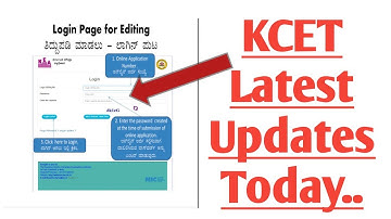 KCET Latest Updates Today || KCET Application Edit Link || KCET RD Number Edit Link | KCET 2022