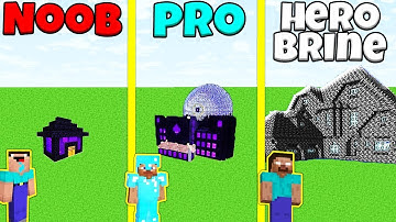 Minecraft Battle: NOOB vs PRO vs HEROBRINE: NUCLEAR BASE BUILD CHALLENGE / Animation