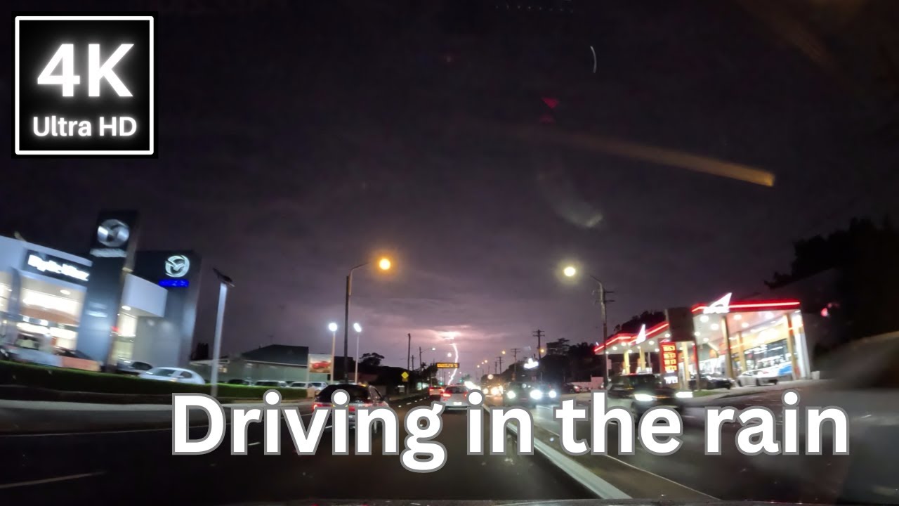 4K Driving in Sydney Australia - Rainy night - Lofi music