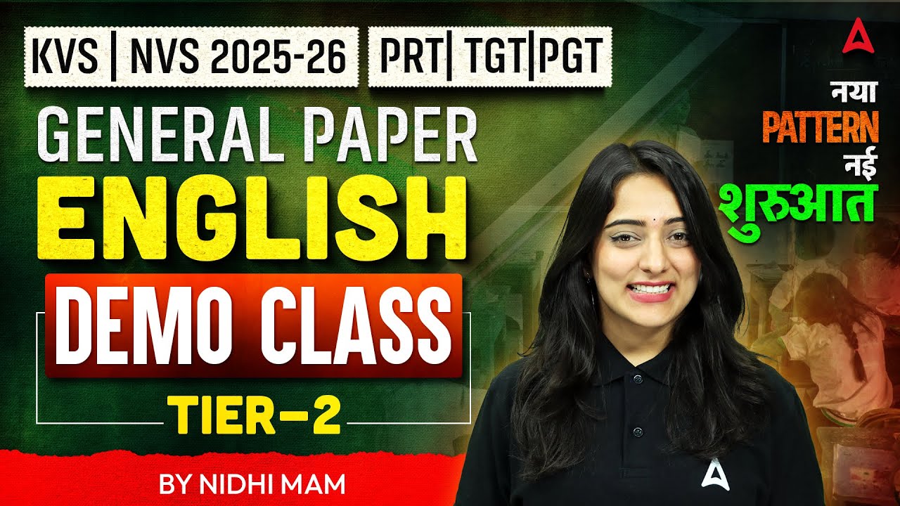 KVS NVS 2025-26 General Paper ENGLISH DEMO CLASS | PRT TGT PGT Tier-II | By Nidhi Ma'am
