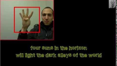 Hand recognition poem made using  SVM (AI) + HOS algorithms / © 2013 by Yucef Merhi