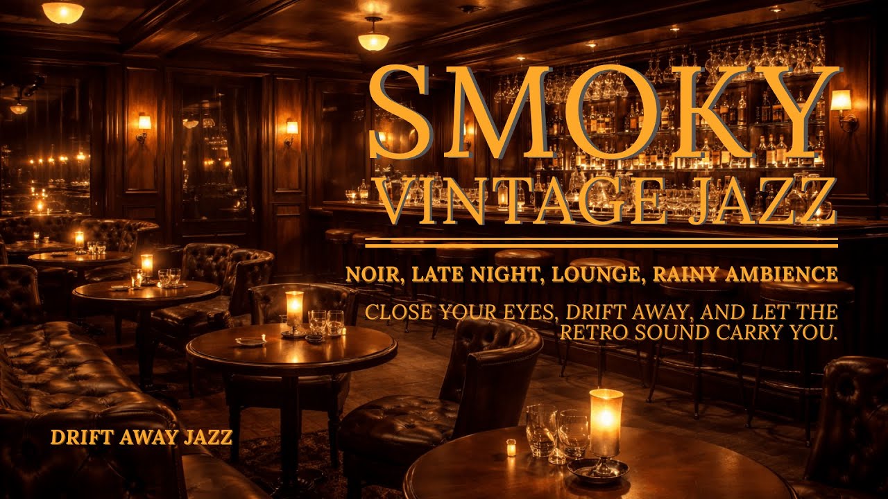 Smoky Vintage Jazz on a Rainy Late Night | Noir Lounge Ambience