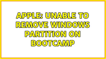 Apple: Unable to remove Windows Partition on Bootcamp