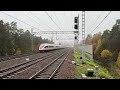 Сапсан ЭВС1-20 проезжает перегон Крюково — Сходня (снято 19 октября) #сапсан #эвс1 #перегон #туман