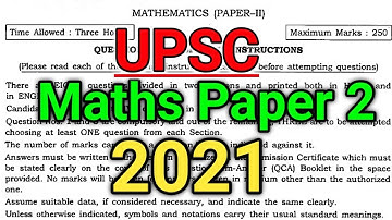 UPSC maths optional paper 2 2021 | UPSC IAS Mathematics Paper-2 | Study Point-Subodh