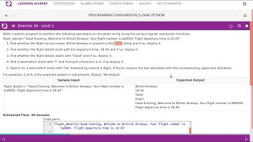 InfyTQ PF Day8 Video 2 Ex 36 Regular Expressions