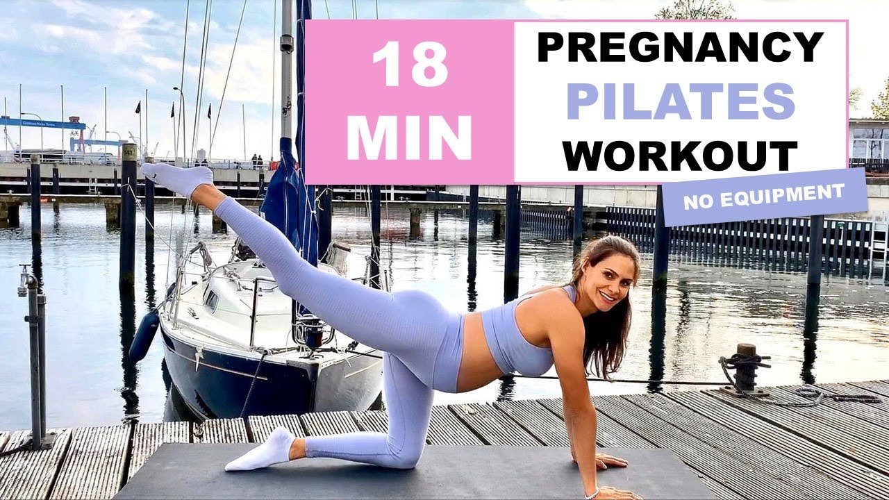 18 MIN PRENATAL PILATES WORKOUT  Pregnancy Pilates for all Trimesters (No  Equipment + No Jumping)! 