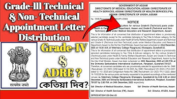 Appointment Letter Distribution Date and Venue | Grade-lll Technical & Non-technical | Grade4 & ADRE