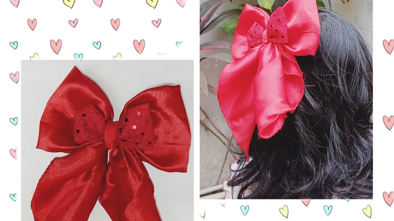 How to make a clip hair bow. DIY clip hair bow. Using cloth😱. YouTube