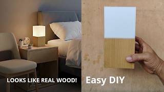 Modern Diy Table Lamp From Pvc Pipe With Wood Grain Finish Minimalist Home Decore