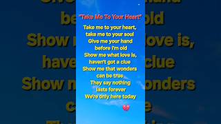 Take Me To Your Heart Lyrics #lyricsvideo #2000s #love #learn #english #songslyrics #ytshorts #sing