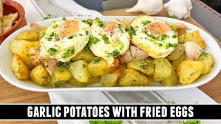 GARLIC Potatoes with Fried Eggs | BRUTALLY Delicious & Easy Recipe