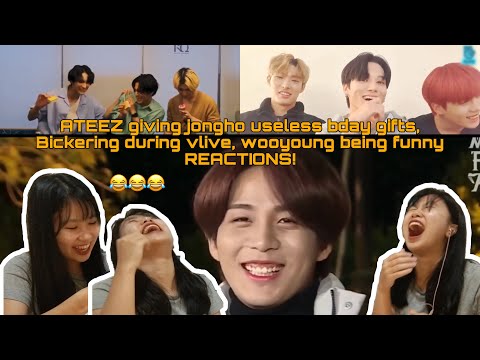 Ateez Giving Jongho Useless Bday Gifts, Bickering During Vlive, Wooyoung Being Funny Reactions!
