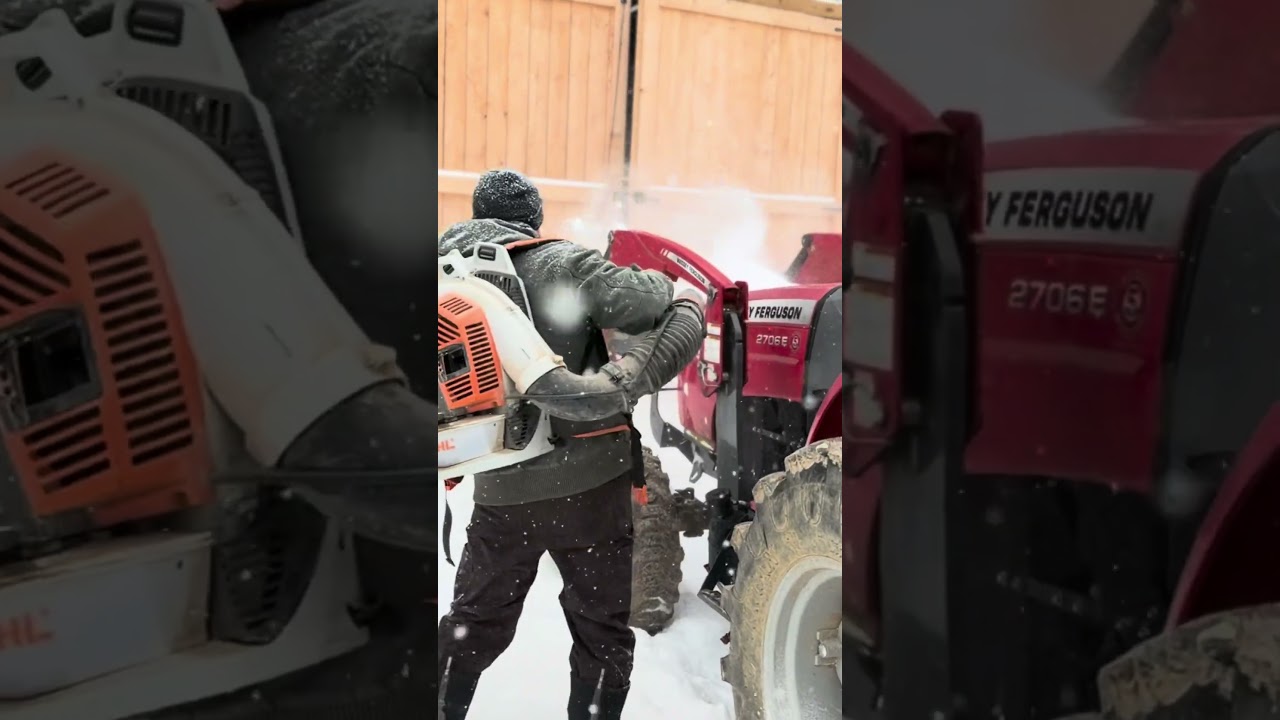 Shoveling snow… but make it farm edition ❄️Use what you’ve got. 