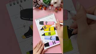 DIY Colorful Front Page Idea⭐️French #shorts #frontpage #anhhongcalligraphy