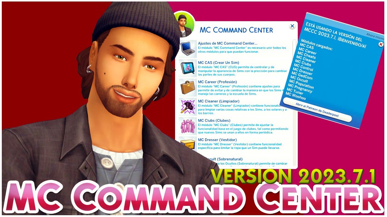 MC COMMAND CENTER VERSION 2023.7.1 // LOS SIMS 4 (ESPAÑOL) YouTube