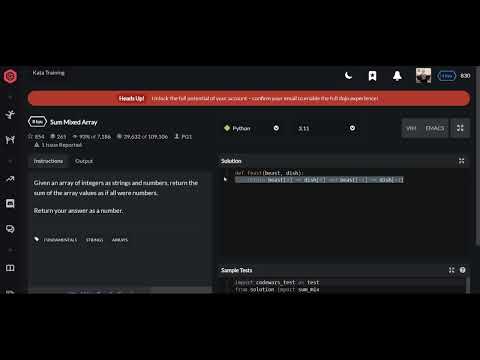 Codewars | Sum Mixed Array | Python 8 kyu
