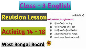 Class 3 English Revision Lesson Activity 14 to 18
