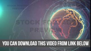 Wireframe Globe. loops seamlessly. Plexus Abstract Background, Slow Rotating Full HD