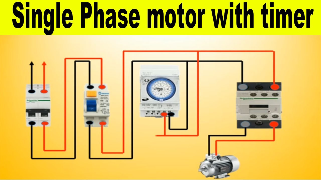 👉 single phase motor timer connection diagram 😀 | electrical power 👌