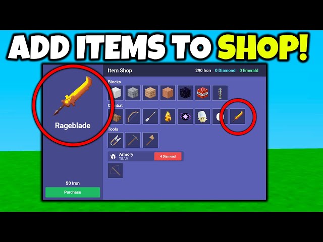 You can ONLY buy RED items in the SHOP.. (Roblox Bedwars) 