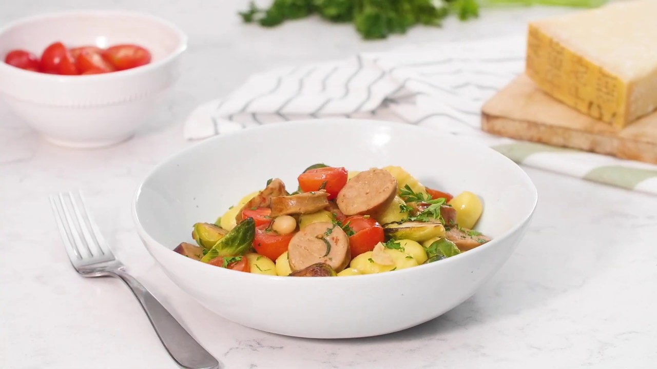 Gnocchi with Sausage, White Beans and Roasted Brussel Sprouts YouTube