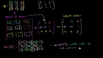 Inverting 3x3 part 2: Determinant and adjugate of a matrix | Matrices | Precalculus | Khan Academy
