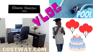 VLOG / New Office Desk! / Pool Day 🏊‍♀️ / Fefe