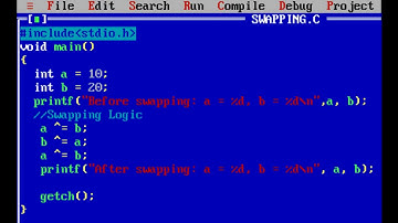 Swapping two numbers in C using XOR swap algorithm / Bitwise Exclusive OR Operator