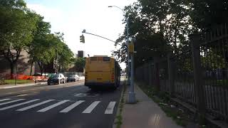 NYC Bus: Williamsburg Bridge Plz bound XD40 7805 Q54 leaving Metropolitan Av Subway