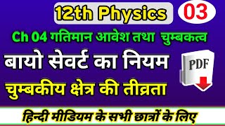 बायो सेवर्ट का नियम | चुंबकीय क्षेत्र की तीव्रता | biot savart law | class 12th physics ch 4 | Lec-3