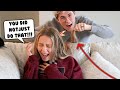 CHOPPING OFF My Wife's NEW Hair Extensions PRANK! *SHE FREAKED OUT*