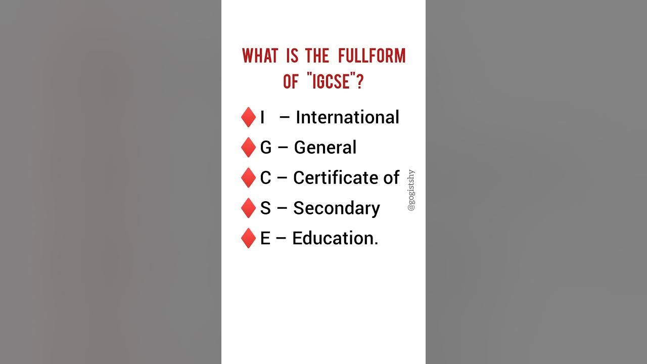 what-is-the-fullform-of-igcse-fullform-education-shorts-youtube