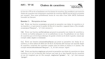 Correction TP 8 (2020) sur les chaînes de caractères, suite TD8