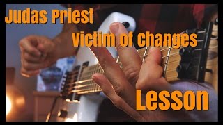 Judas Priest Victim of Changes - Main Riff Lesson - With Intro Solo - 4K