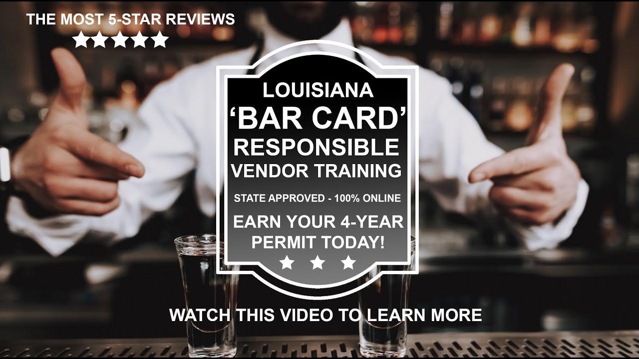 louisiana alcohol and tobacco certification How to Obtain a Louisiana Responsible Vendor Bar Card: Step-by-Step Guide  for Alcohol Servers