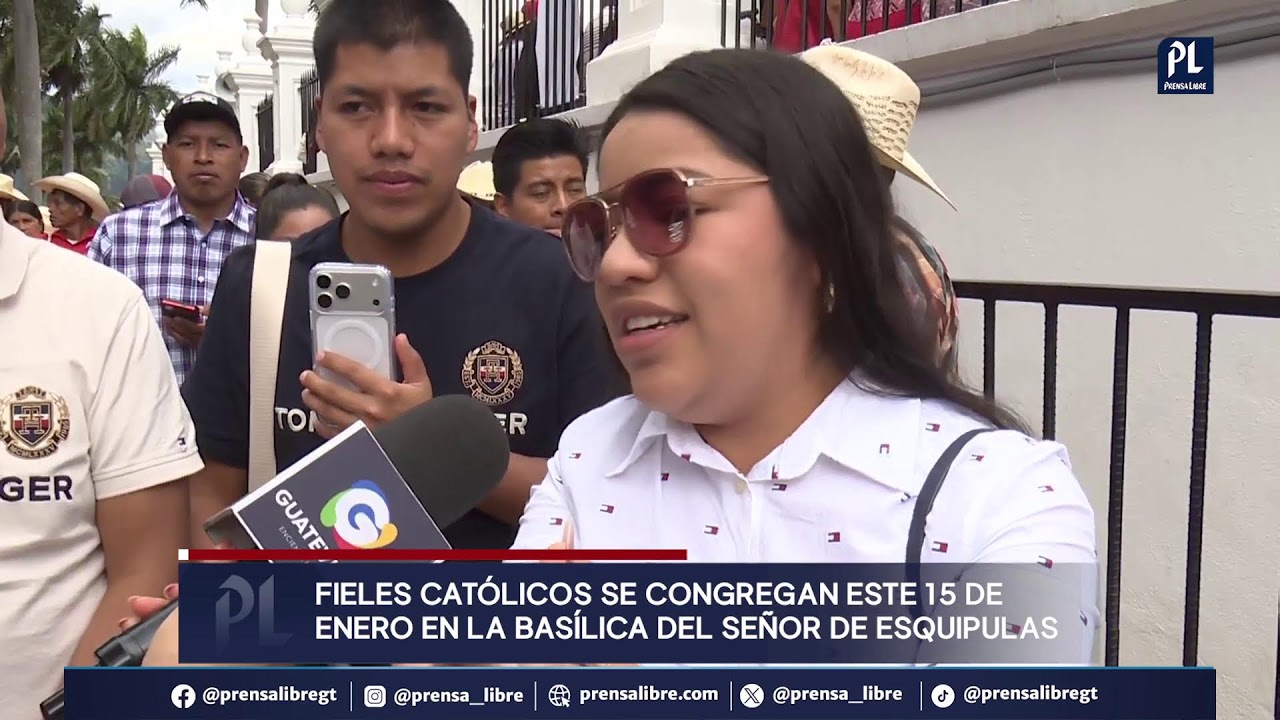Fieles católicos se congregan este 15 de enero en la Basílica del Señor de Esquipulas