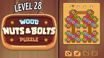 🏅 WOOD NUTS & BOLTS PUZZLE 🤪 Level 28 🧩 Gameplay Walkthrough