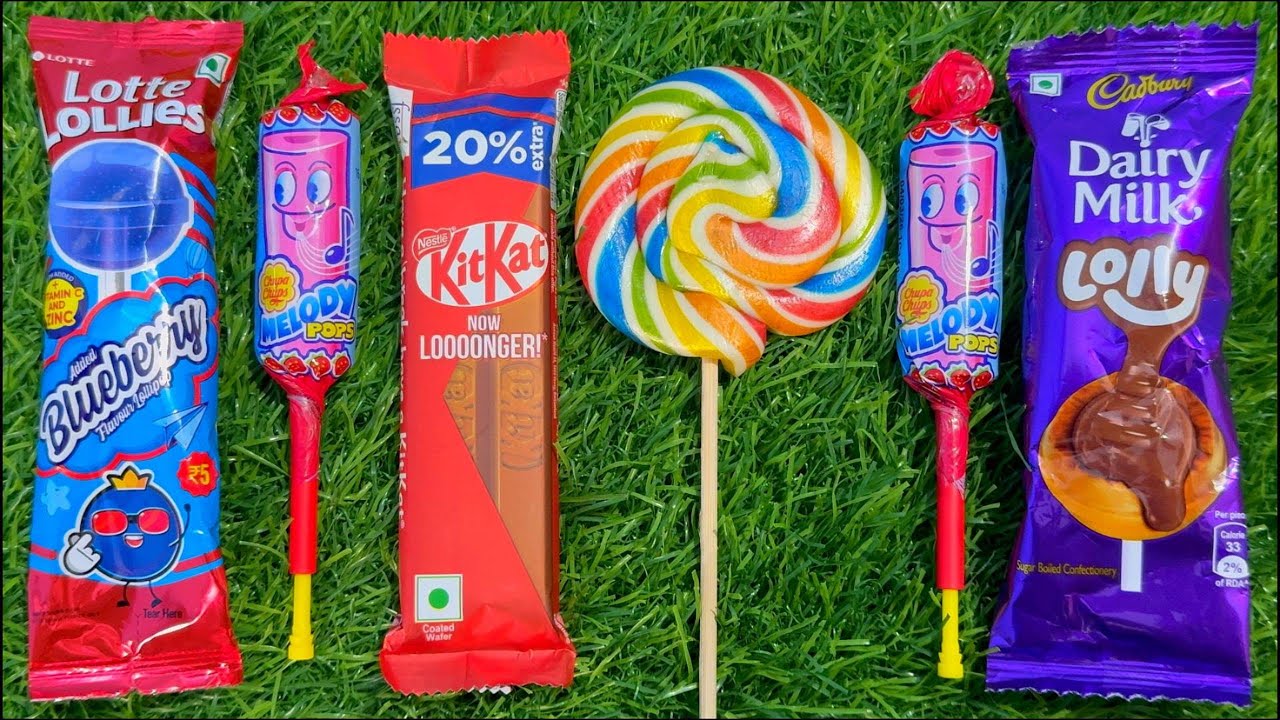 Satisfying Video ASMR Lollipops Chocolate and Candy Gummy Candy Unboxing Video ASMR.