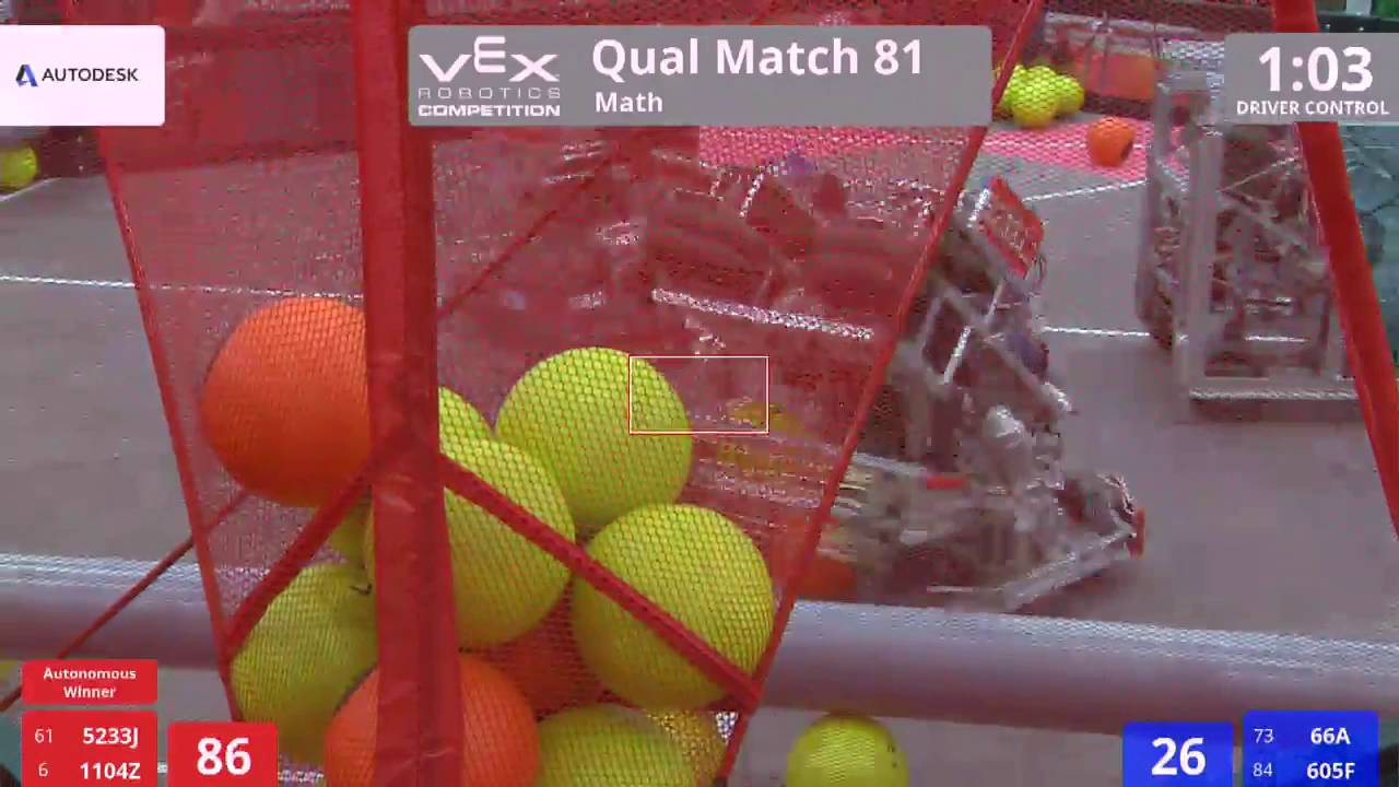 VEX Worlds 2016 - VRC High School - Math - Qual 81 (5233J 1104Z) 234 vs 137 (66A 605F)