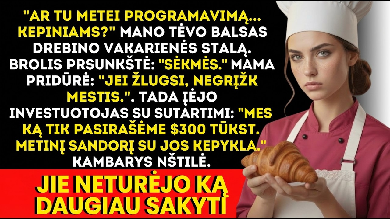 Šeima juokėsi, kad kepu vietoj kodavimo—investuotojas sakė, kad prekės ženklas mano.