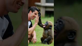 Ronaldo Playing With a Gorilla’s Baby?! 😱🦍⚽ (This Got Out of Control) #ronaldo #fortnite #gorilla