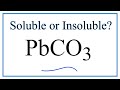 Solubility of Lead(II) Carbonate
