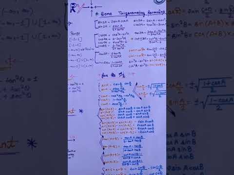 Trigonometry formula chart