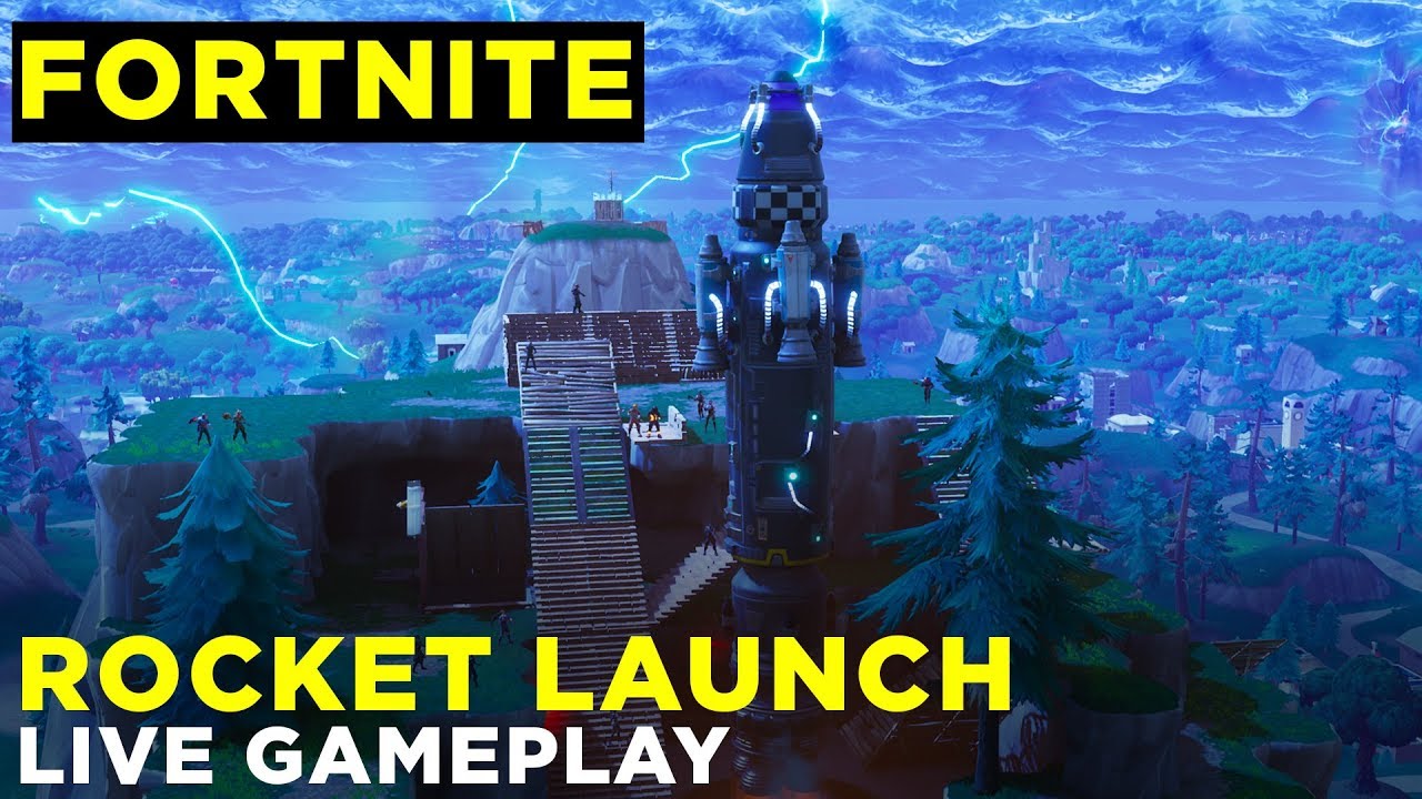 fortnite rocket launch live gameplay from the launch site and aerial views - where is the rocket launch in fortnite