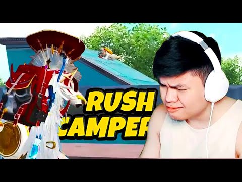 SOLO VS SQUADS – Trik RUSH CAMPER di Rumah Biru Rooftop | PUBG Mobile